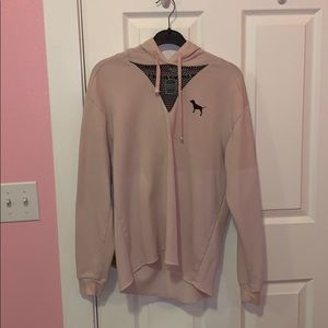 pink hoodie
